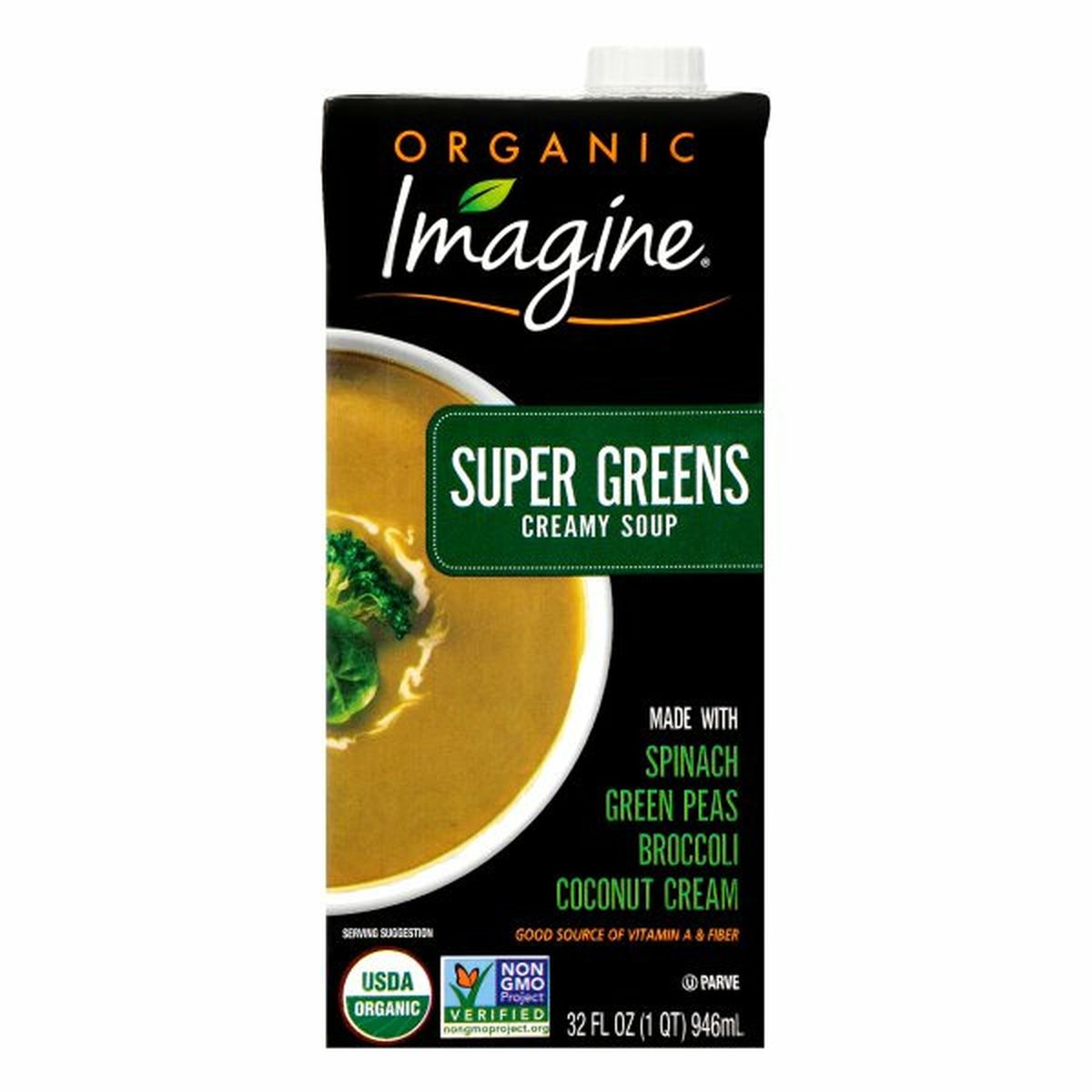 Calories in Imagine Creamy Soup, Organic, Super Greens