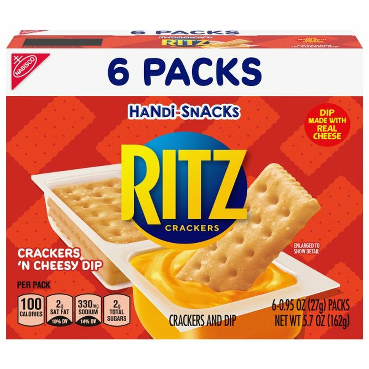 Calories in Handi-Snacks Ritz Crackers & Dip, 6 Packs
