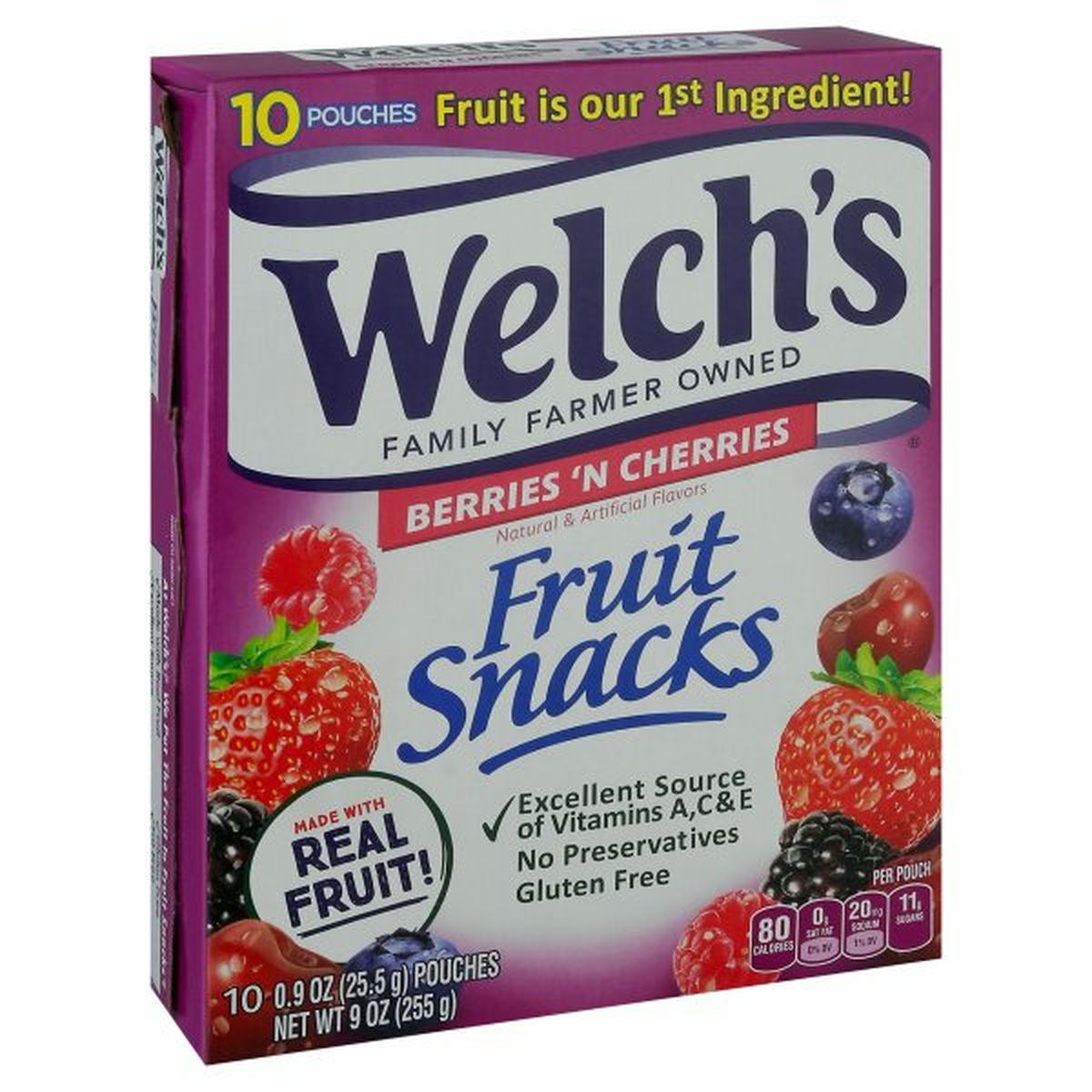 Calories in Welch's Fruit Snack, Berries 'N Cherries