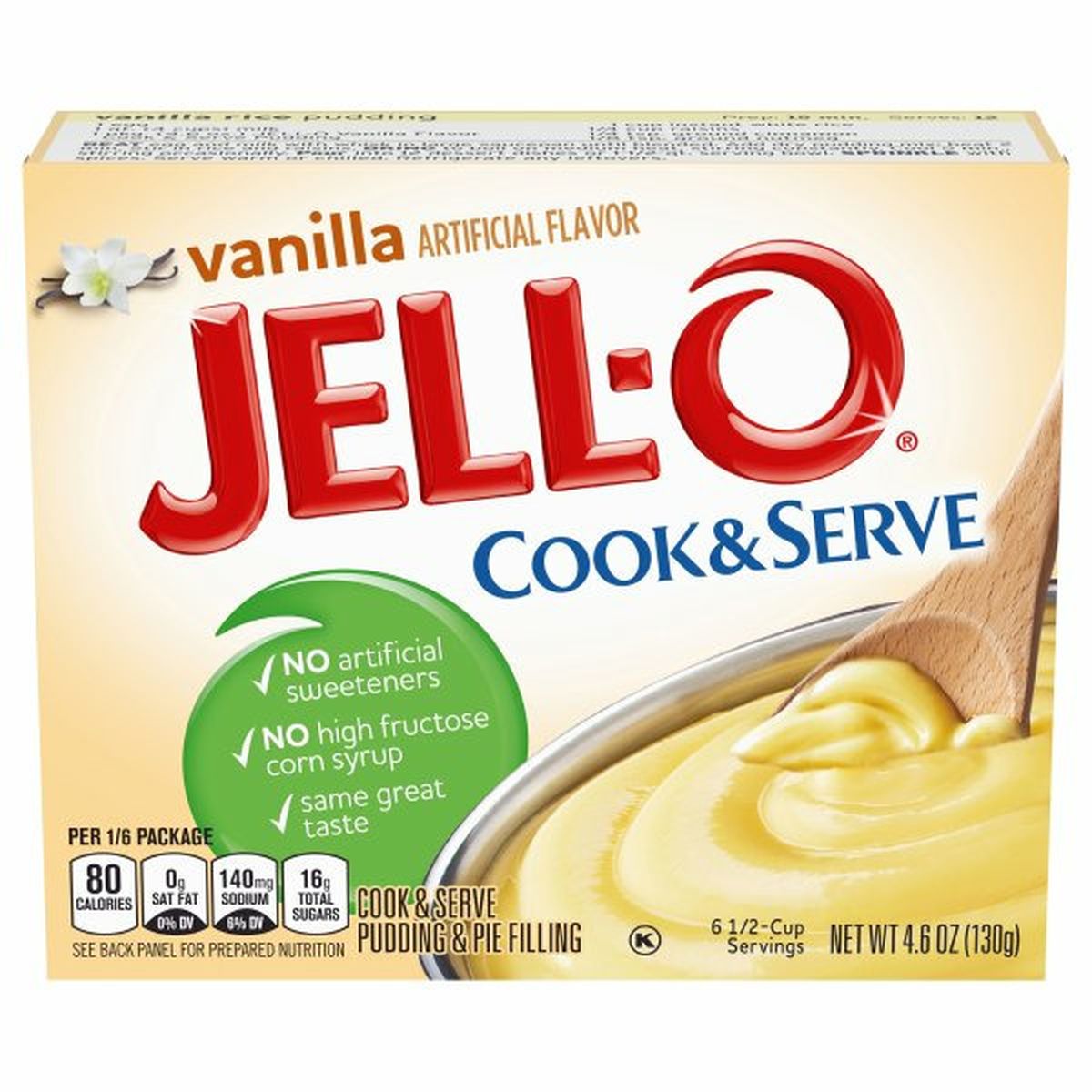 Calories in Jell-O Pudding & Pie Filling, Vanilla, Cook & Serve