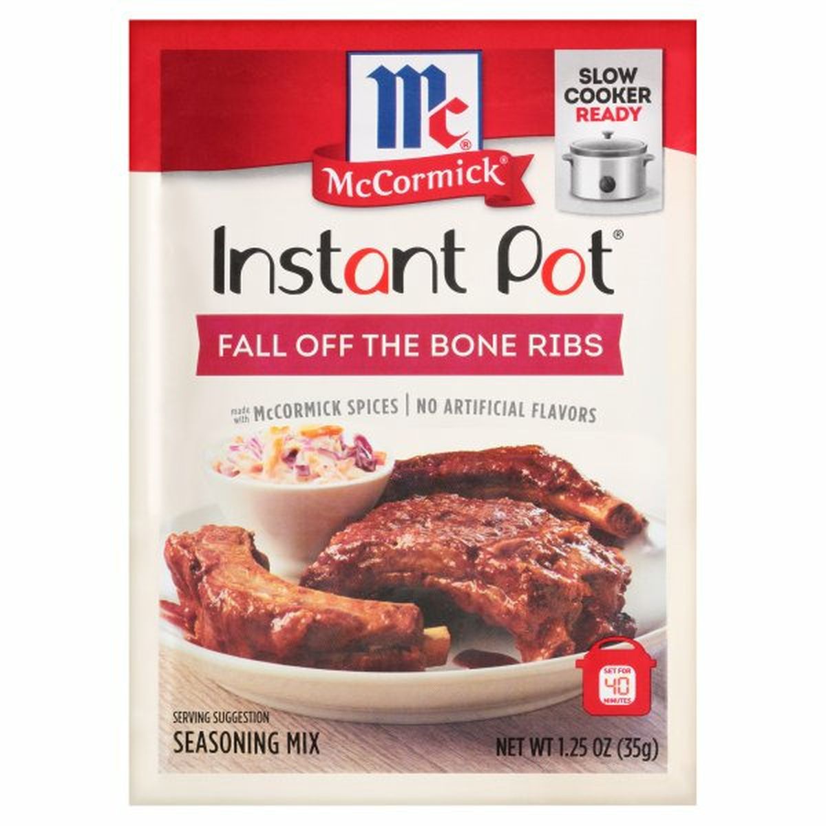 Calories in McCormicks  Slow Cookers Fall Off The Bone Ribs Instant Pot