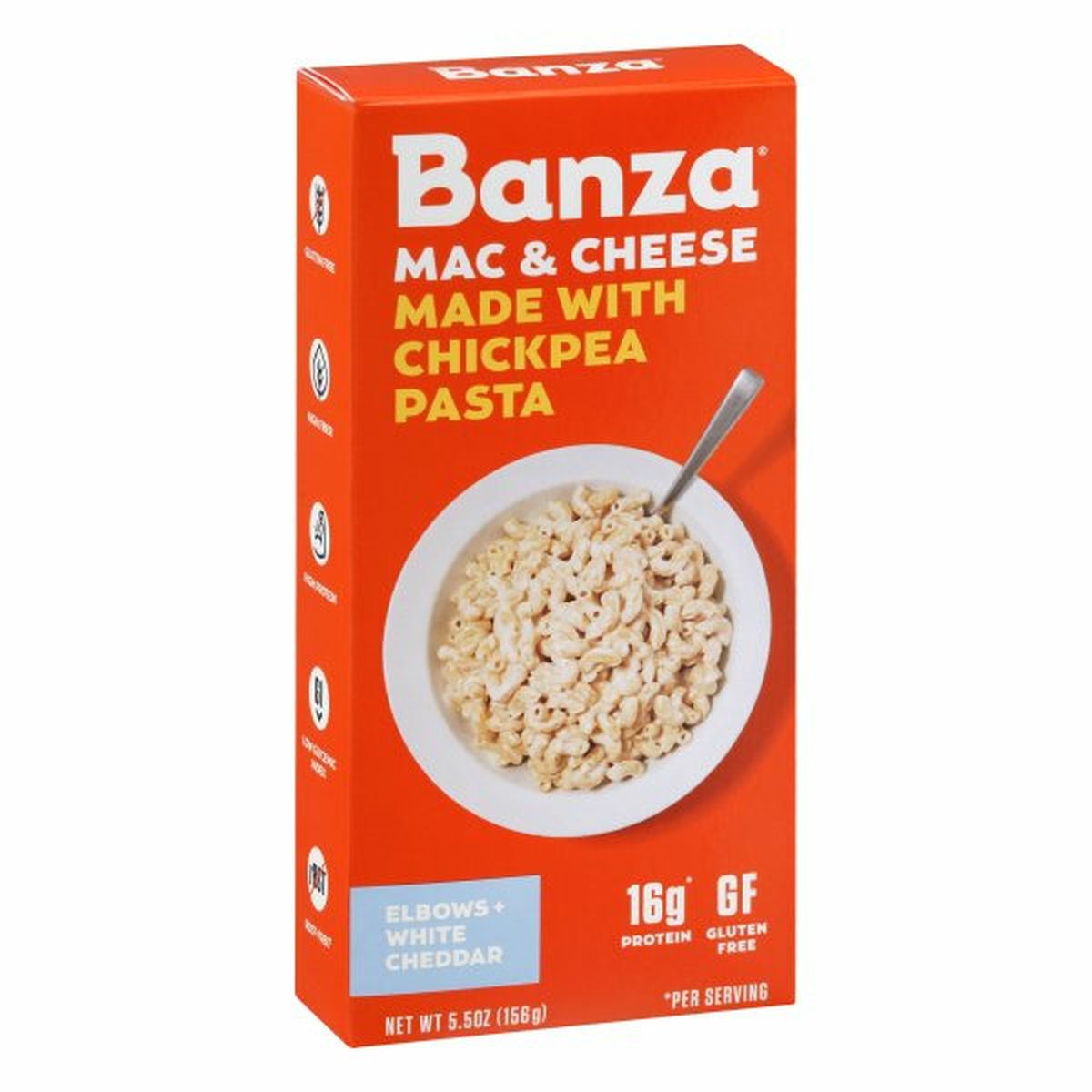 Calories in Banza Mac & Cheese, Made with Chickpea Pasta, Elbows + White Cheddar