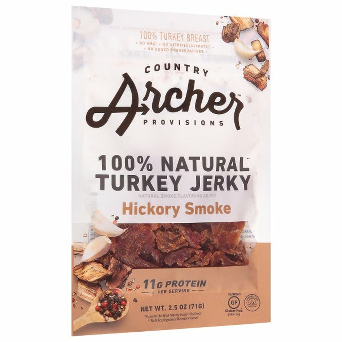 Calories in Country Archer Provisions Turkey Jerky, Hickory Smoke, 100% Natural