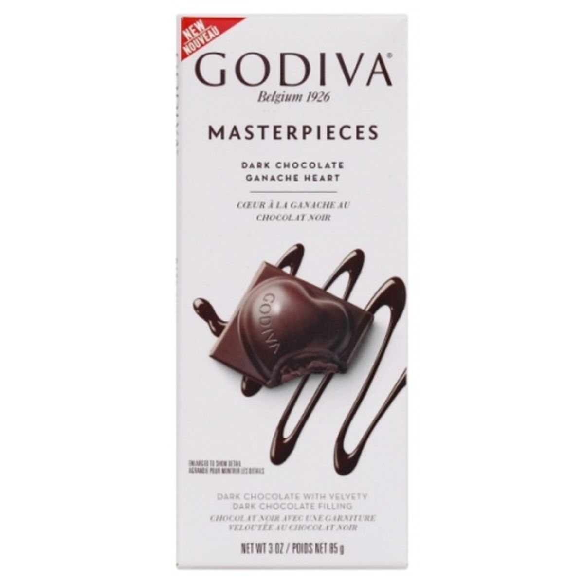 Calories in Godiva Masterpieces Dark Chocolate, Ganache Heart