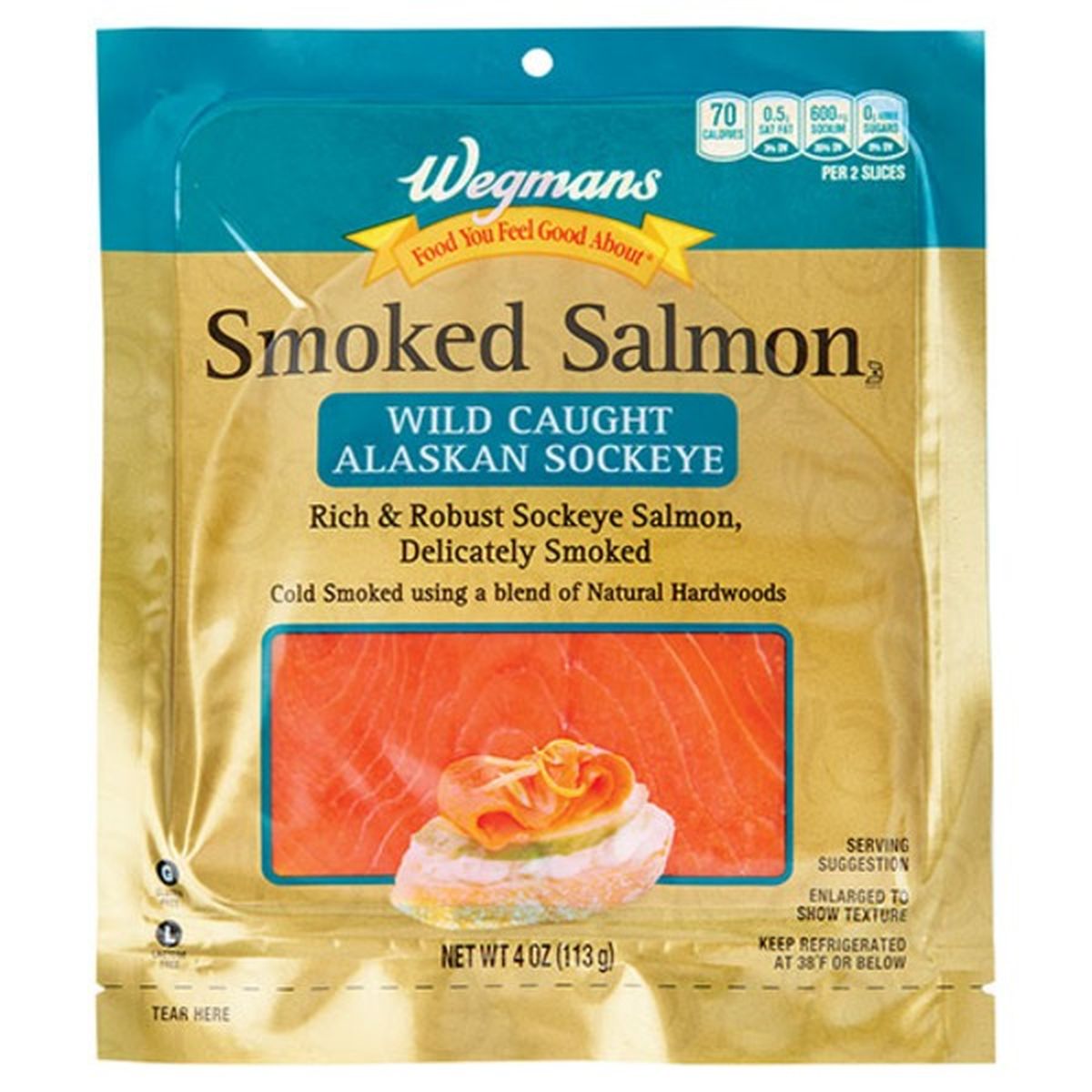 Calories in Wegmans Smoked Alaskan Sockeye Salmon
