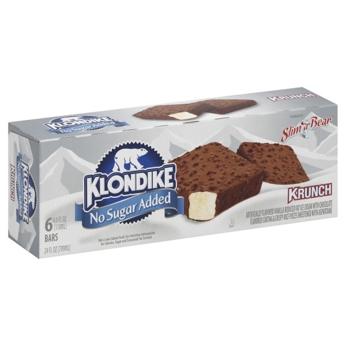 Calories in Klondike No Sugar Added Ice Cream Bars, Krunch