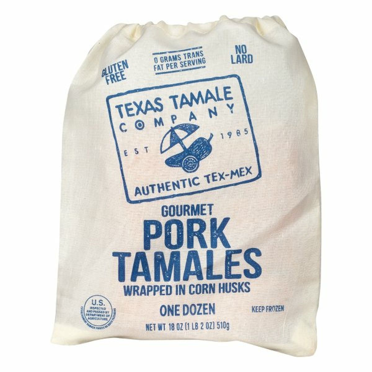 Calories in Texas Tamale Company Tamales, Gourmet, Pork