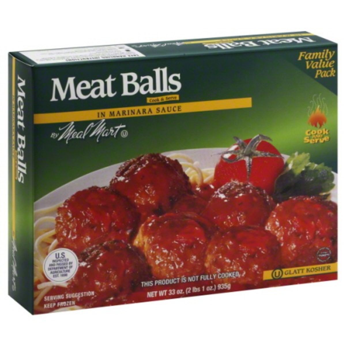 Calories in Meal Mar Meat Balls, in Marinara Sauce, Family Value Pack