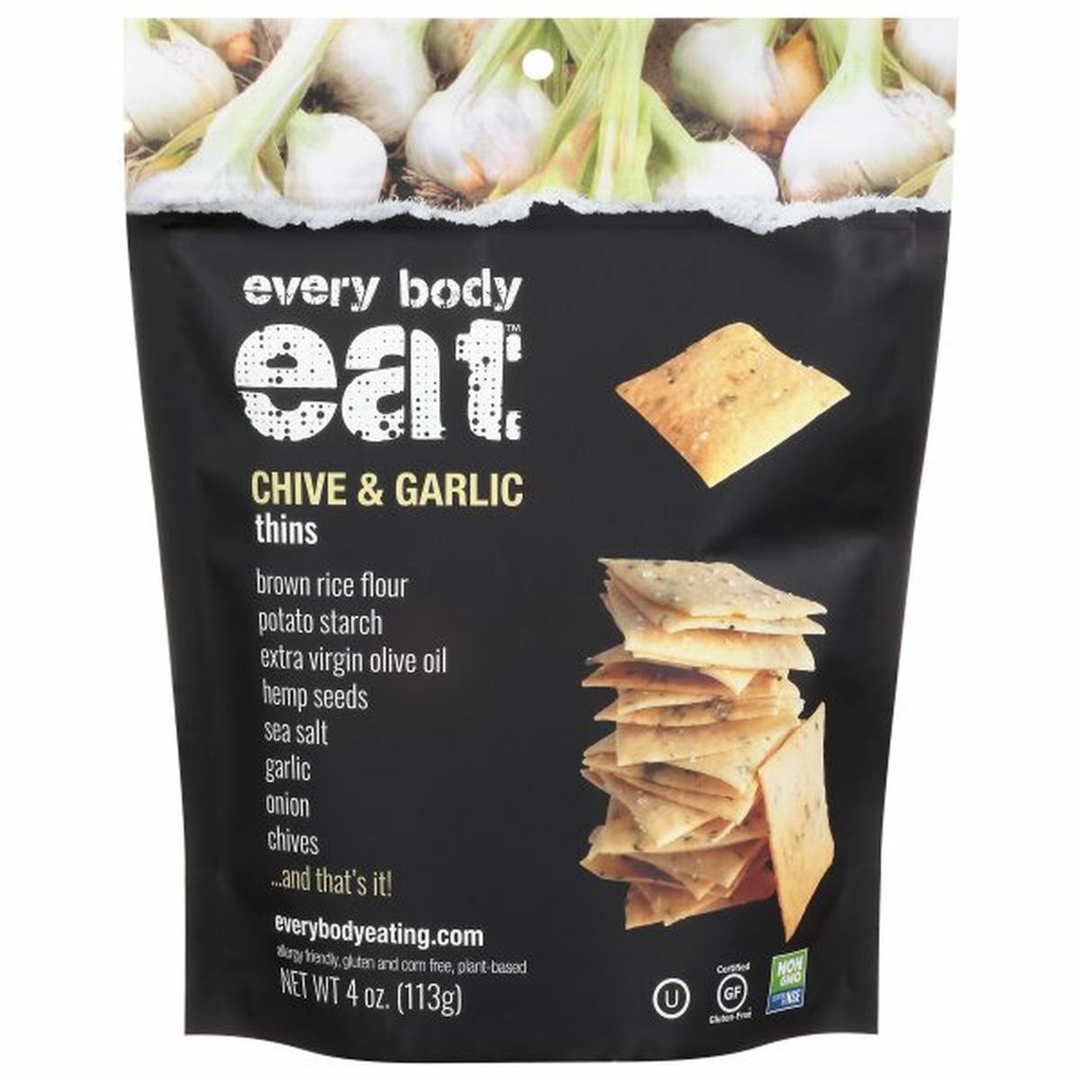 Calories in Every Body Eat Thins, Chive & Garlic