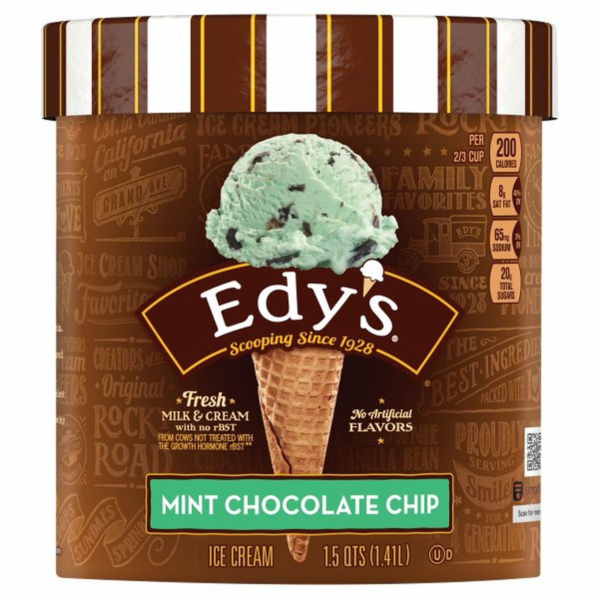 Calories in Edy's/Dreyer's Ice Cream, Mint Chocolate Chip