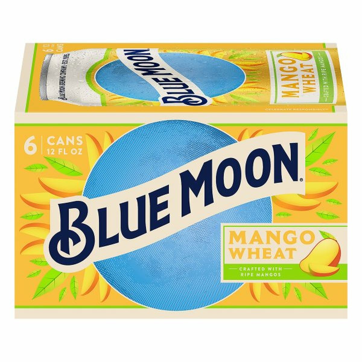 Calories in Blue Moon Mango Wheat Ale 6/12oz cans