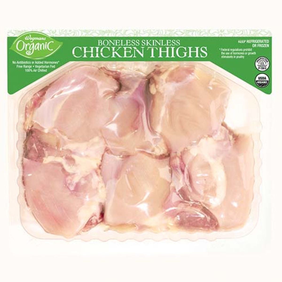 Calories in Wegmans Organic Boneless Skinless Chicken Thighs
