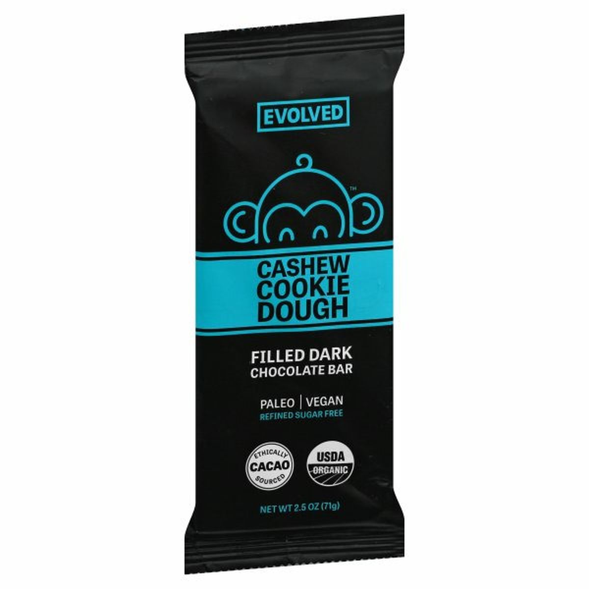 Calories in Eating Evolved Chocolate Bar, Cashew Cookie Dough