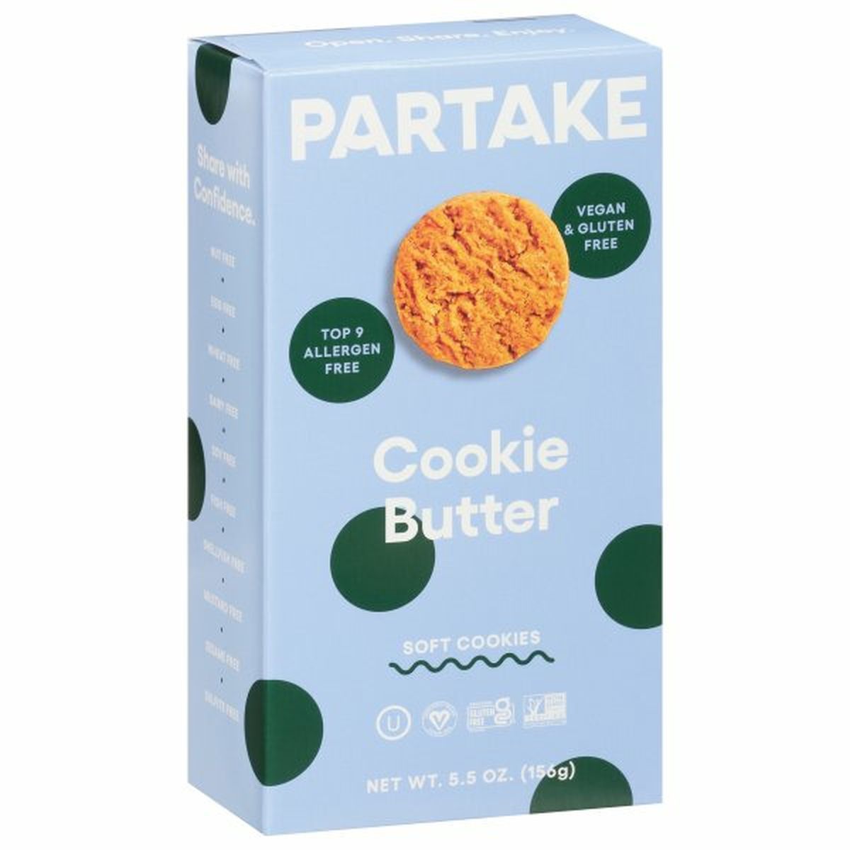 Calories in Partake Foods Cookies, Soft, Cookie Butter