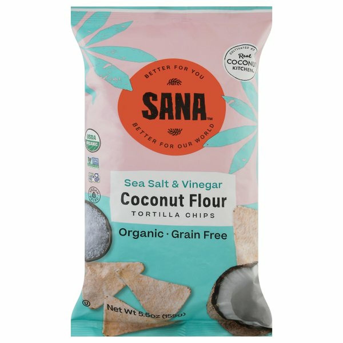 Calories in Real Coconut Tortilla Chips, Coconut Flour, Sea Salt & Vinegar