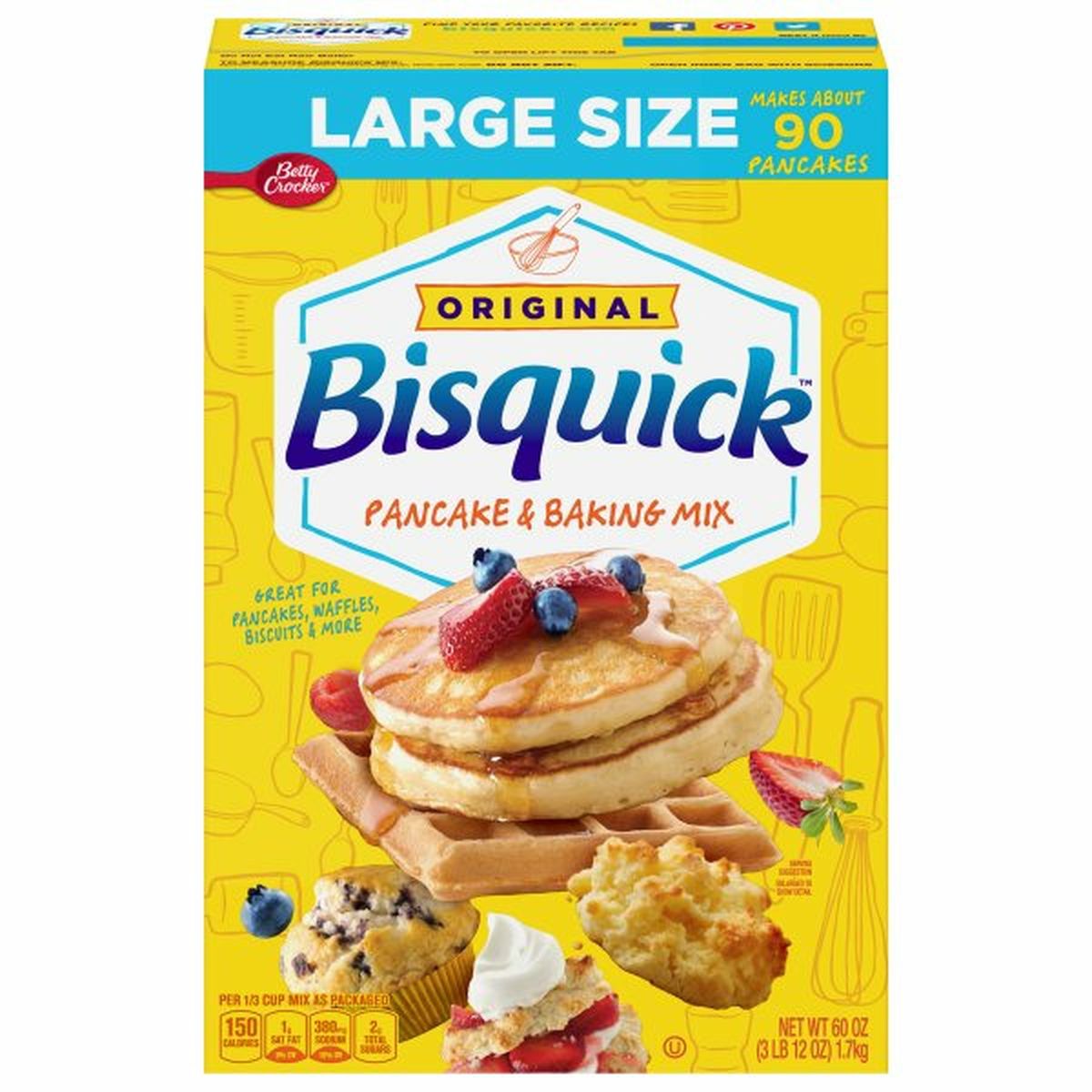 Calories in Bisquick Pancake & Baking Mix, Original, Large Size