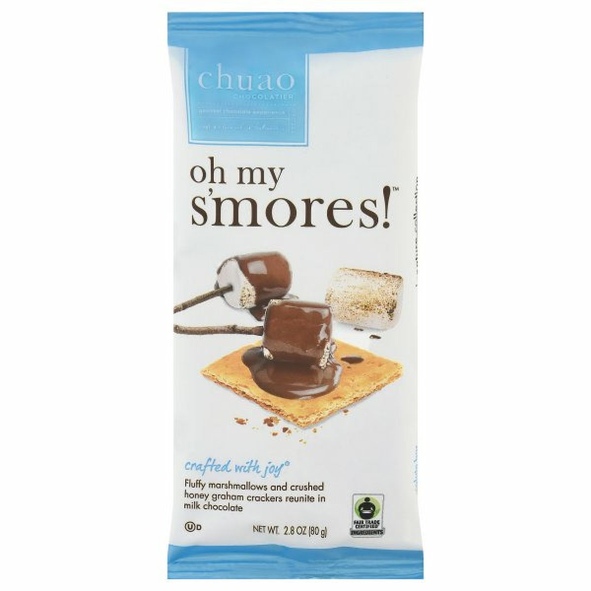Calories in Chuao Chocolatier Milk Chocolate Bar, Oh My S'Mores!