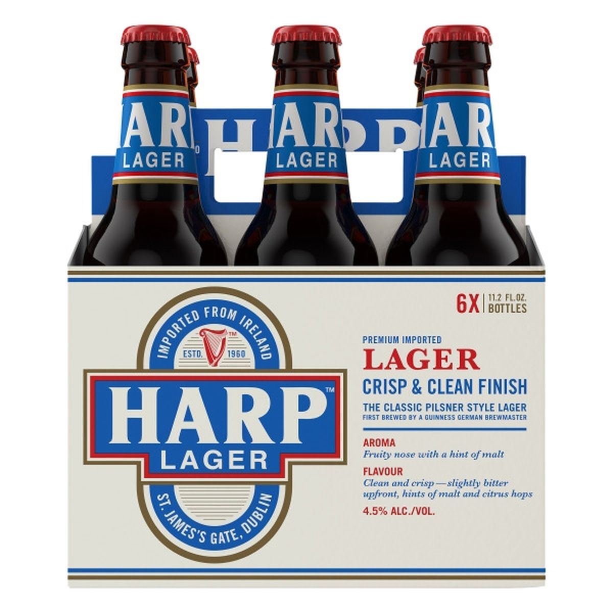 Calories in Harp Premium Imported Lager  6/11.2 oz bottles