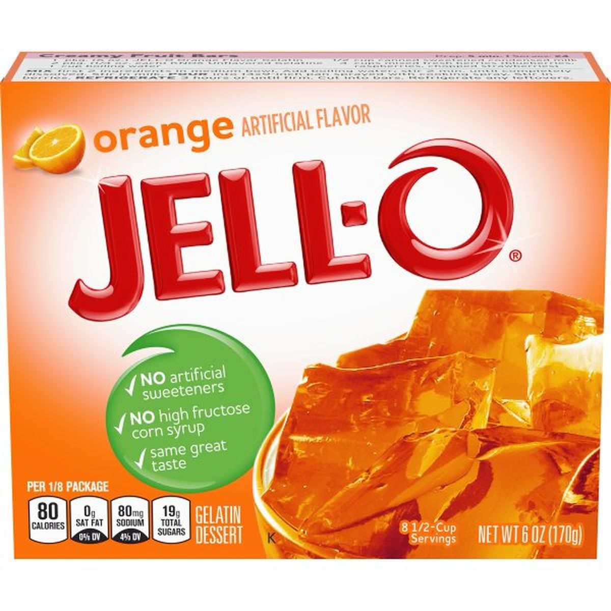 Calories in Jell-O Orange Gelatin Mix