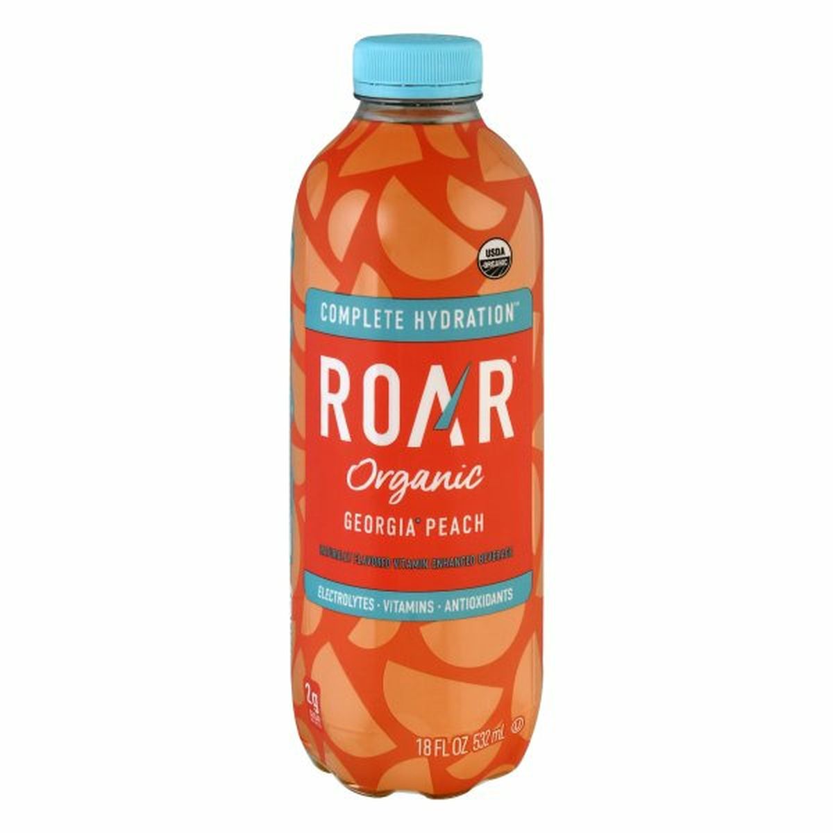 Calories in ROAR Organic Complete Hydration Vitamin Enhanced Beverage, Organic, Georgia Peach