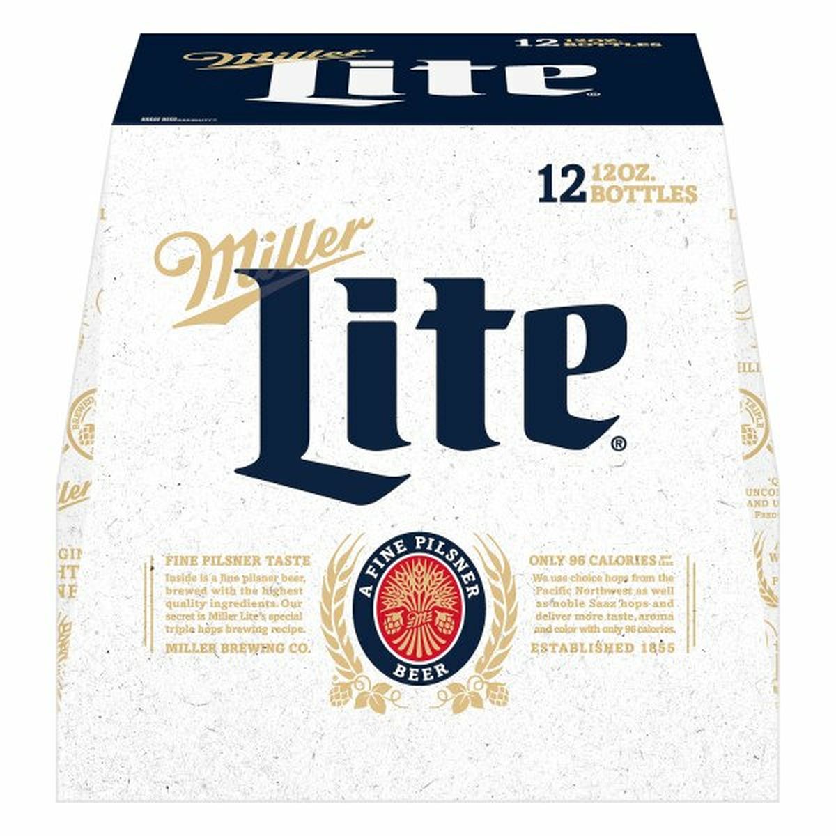 Calories in Miller Lite Beer 12/12 oz bottles