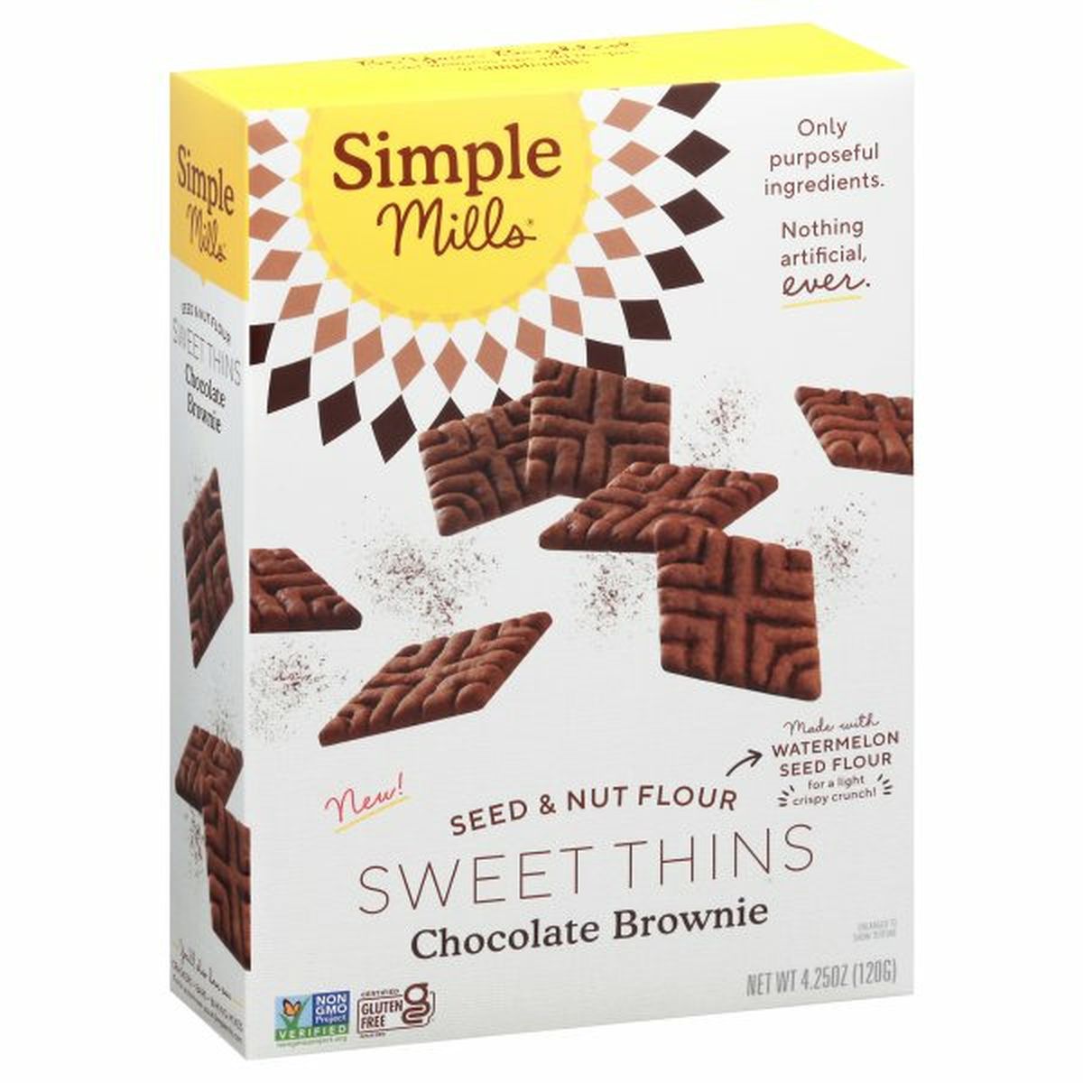 Calories in Simple Mills Sweet Thins, Chocolate Brownie, Seed & Nut Flour