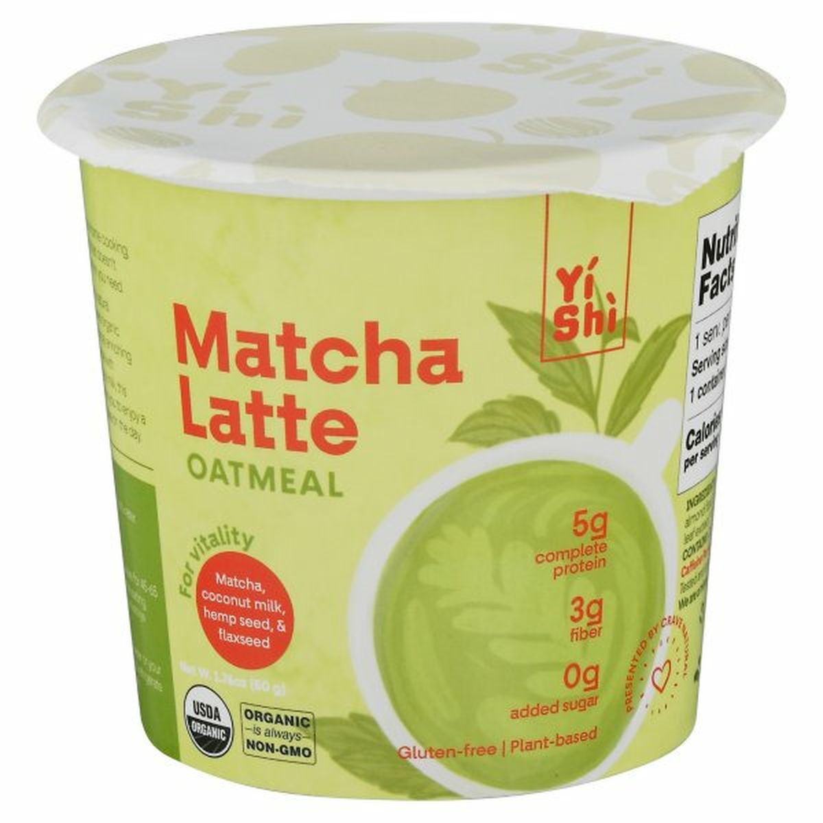 Calories in Yishi Oatmeal, Matcha Latte