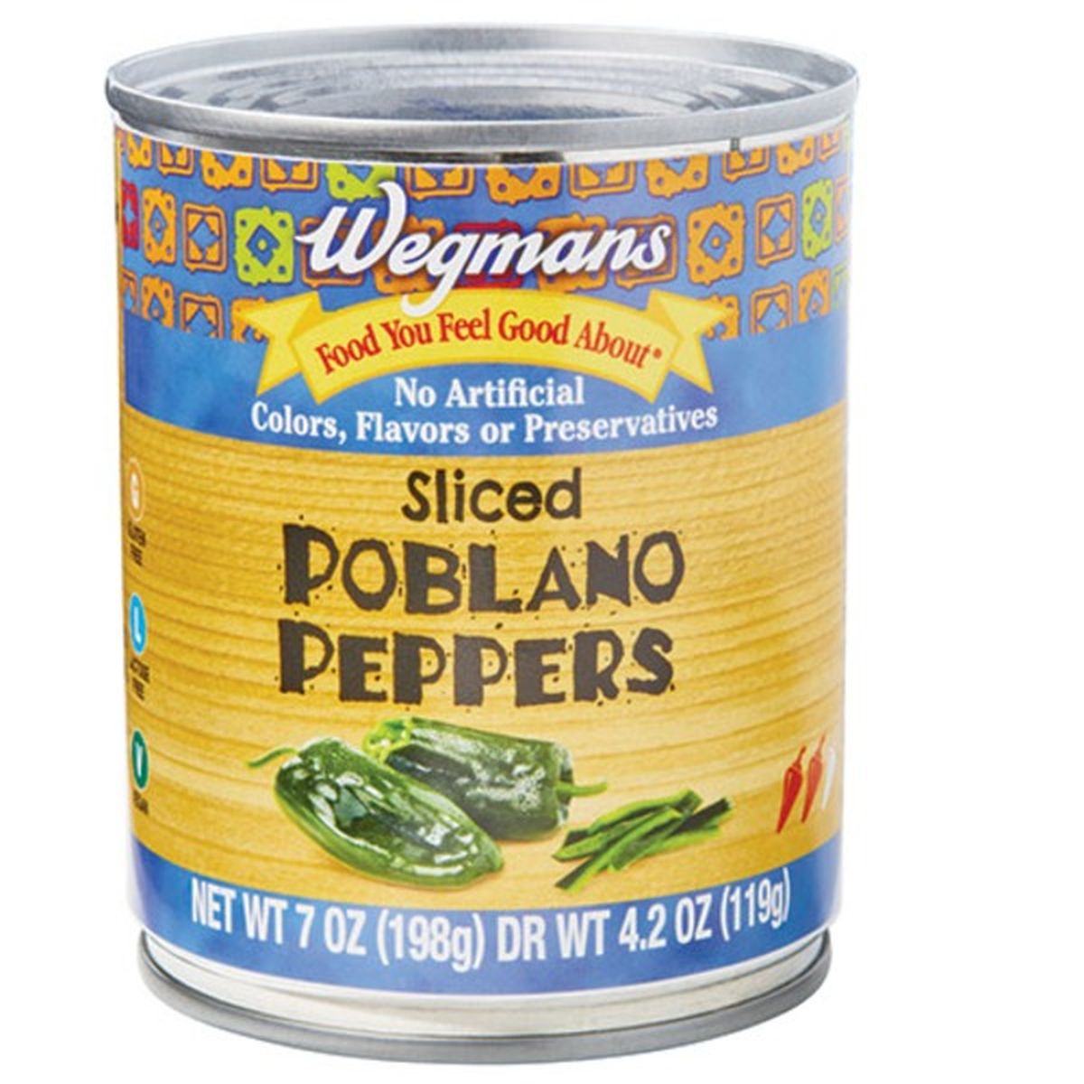 Calories in Wegmans Sliced Poblano Peppers
