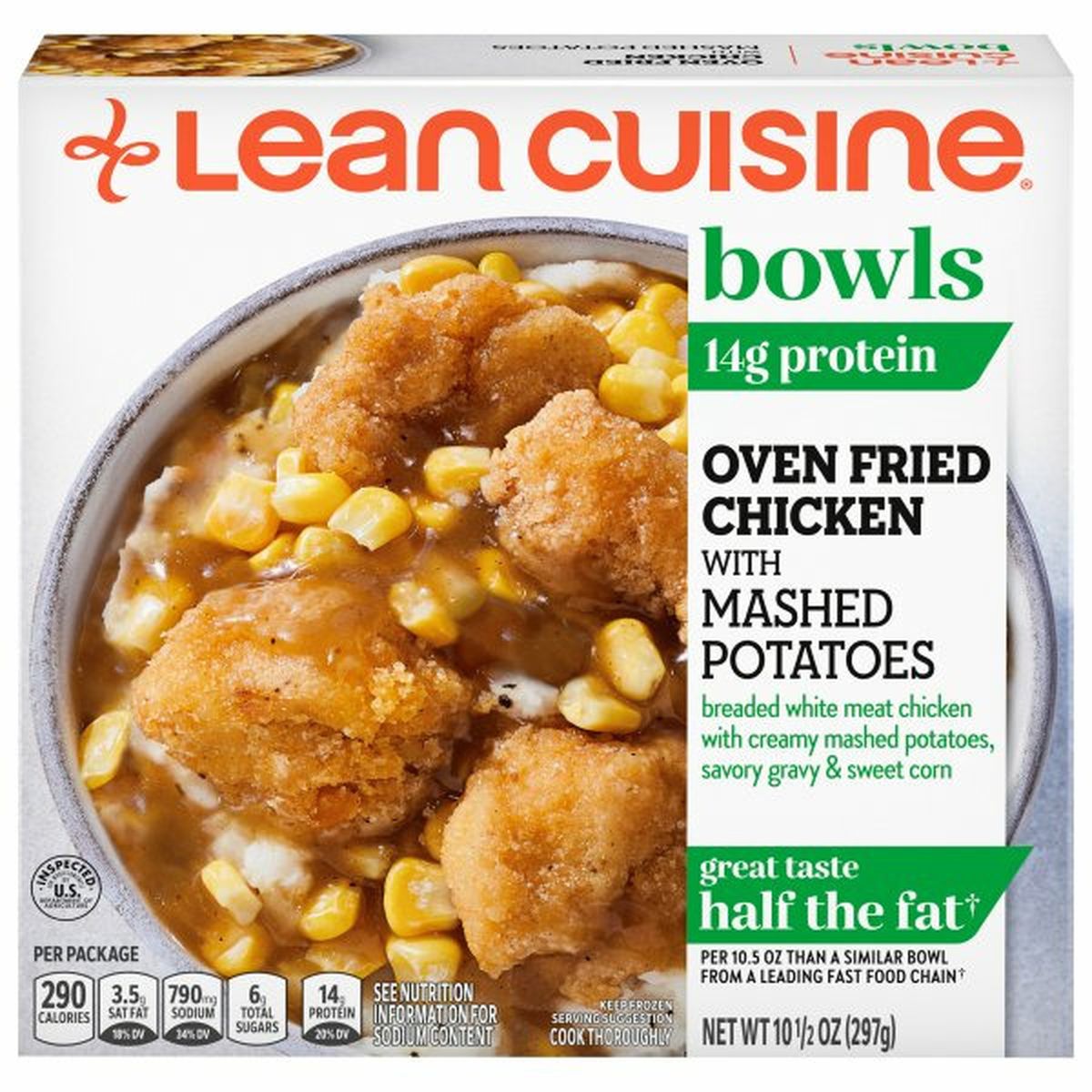 Calories in Lean Cuisine Bowls, Oven Fried Chicken with Mashed Potatoes