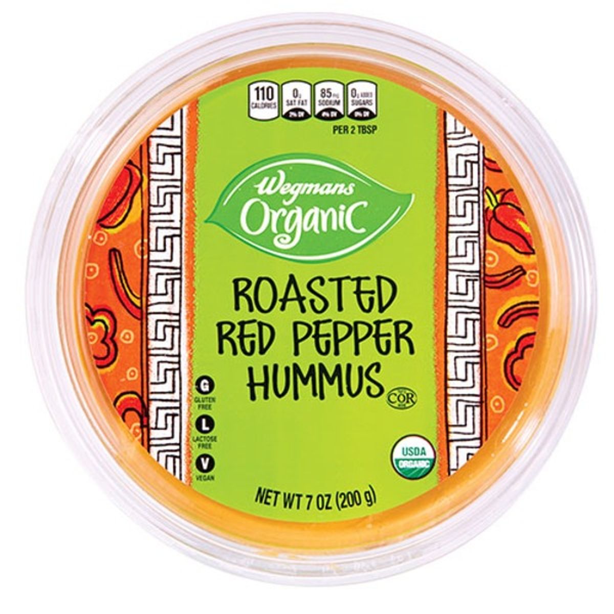 Calories in Wegmans Organic Roasted Red Pepper Hummus