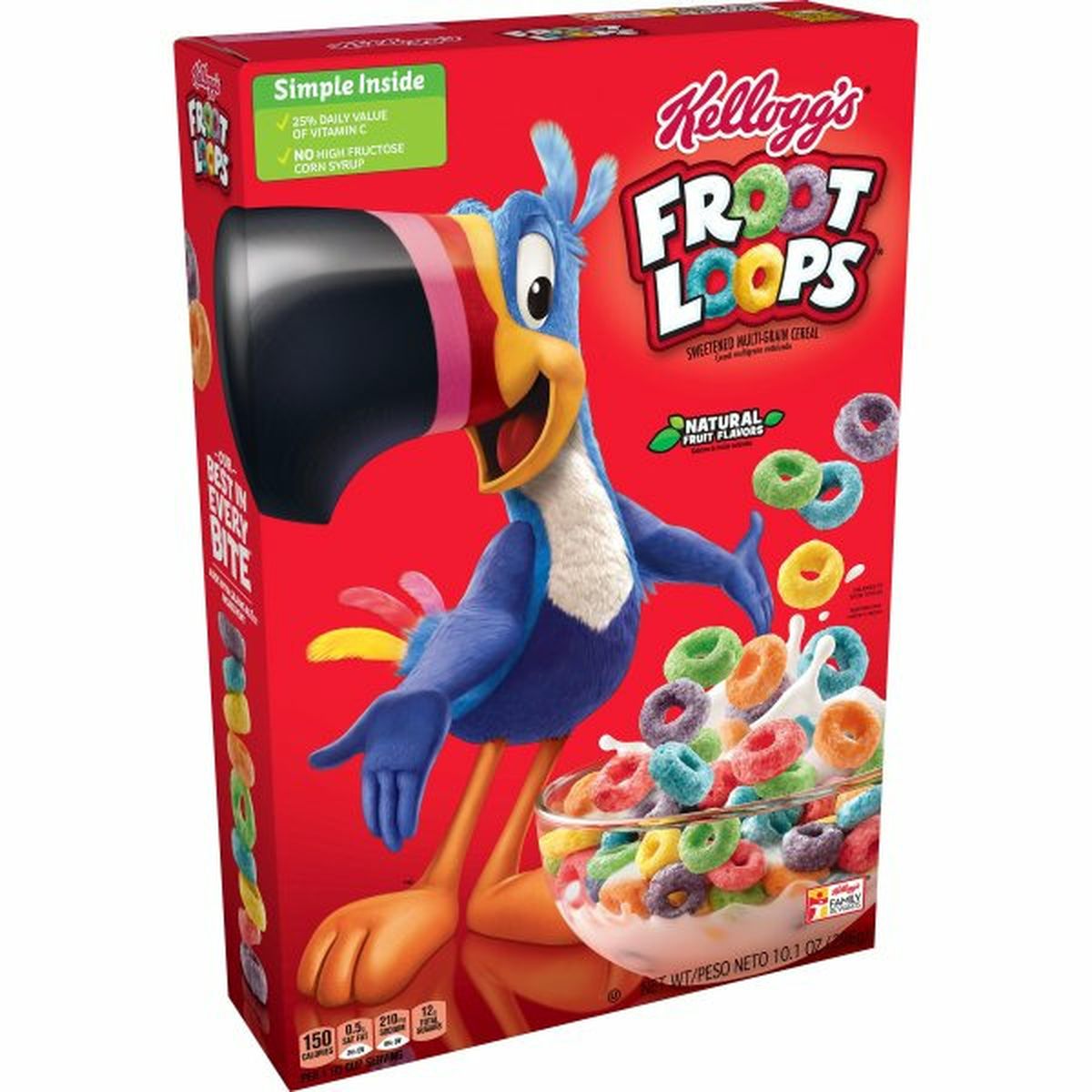 Calories in Kellogg's Froot Loops Cereal Kellogg's Froot Loops Breakfast Cereal, Original, Low Fat Food, 10.1oz