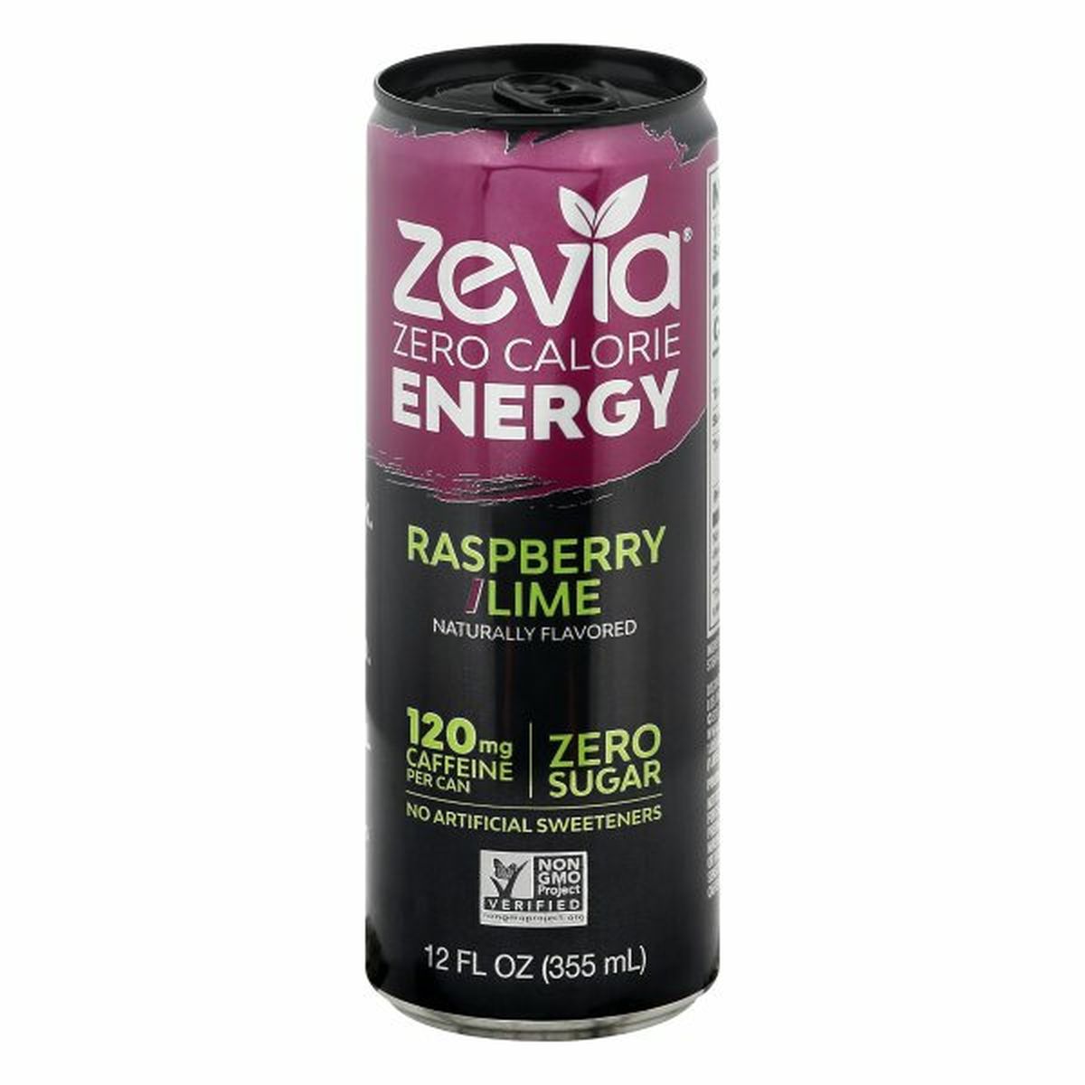 Calories in Zevia Energy Drink, Zero Calorie, Raspberry Lime