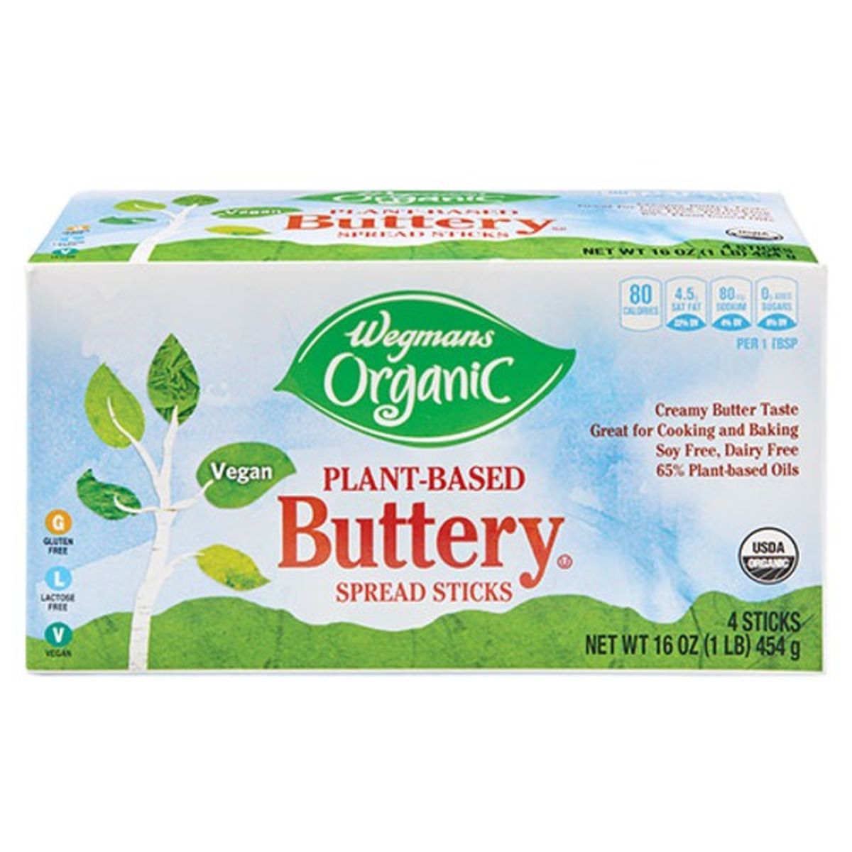 Calories in Wegmans Organic Plant-Based Buttery Spread Sticks, 4 Sticks