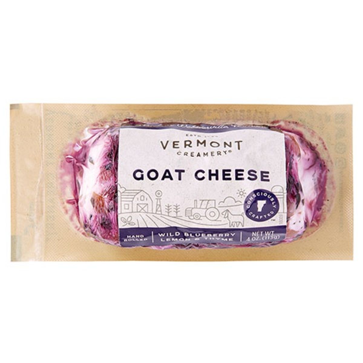 Calories in Vermont Creamery Wild Blueberry Lemon & Thyme Goat Cheese
