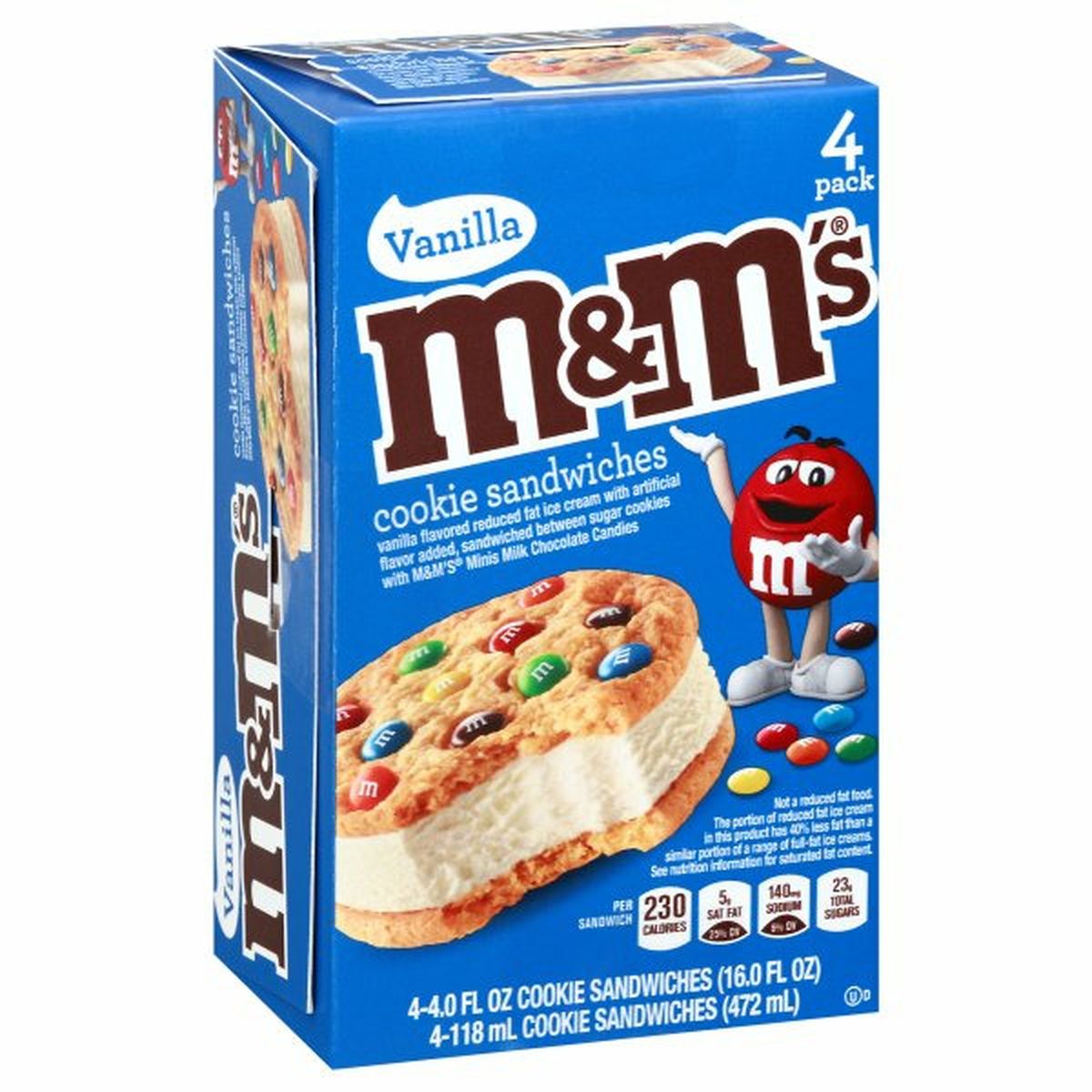 Calories in M&M's Cookie Sandwiches, Vanilla, 4 Pack