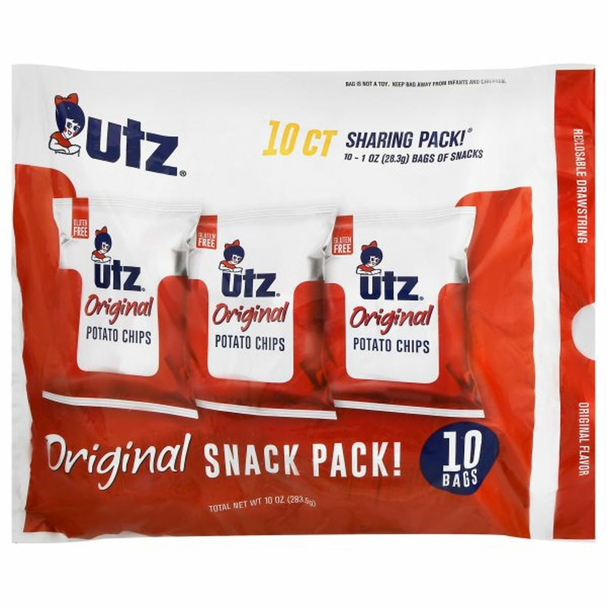 Calories in Utz Potato Chips, Original Flavor, Snack Pack