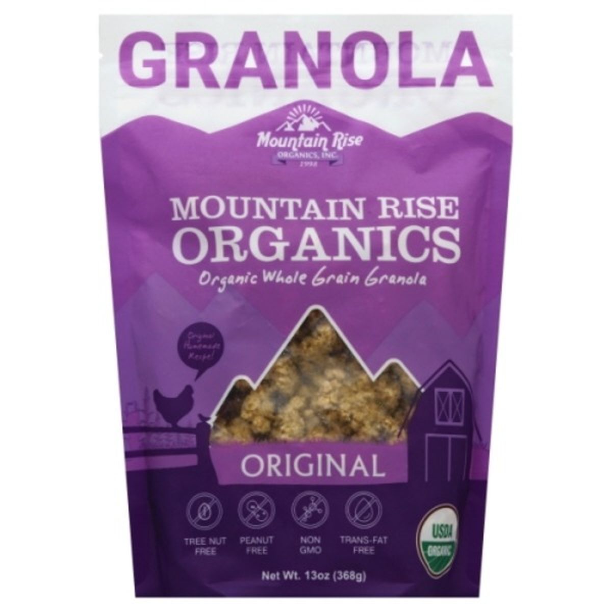 Calories in Mountain Rise Organics Organics Granola, Original