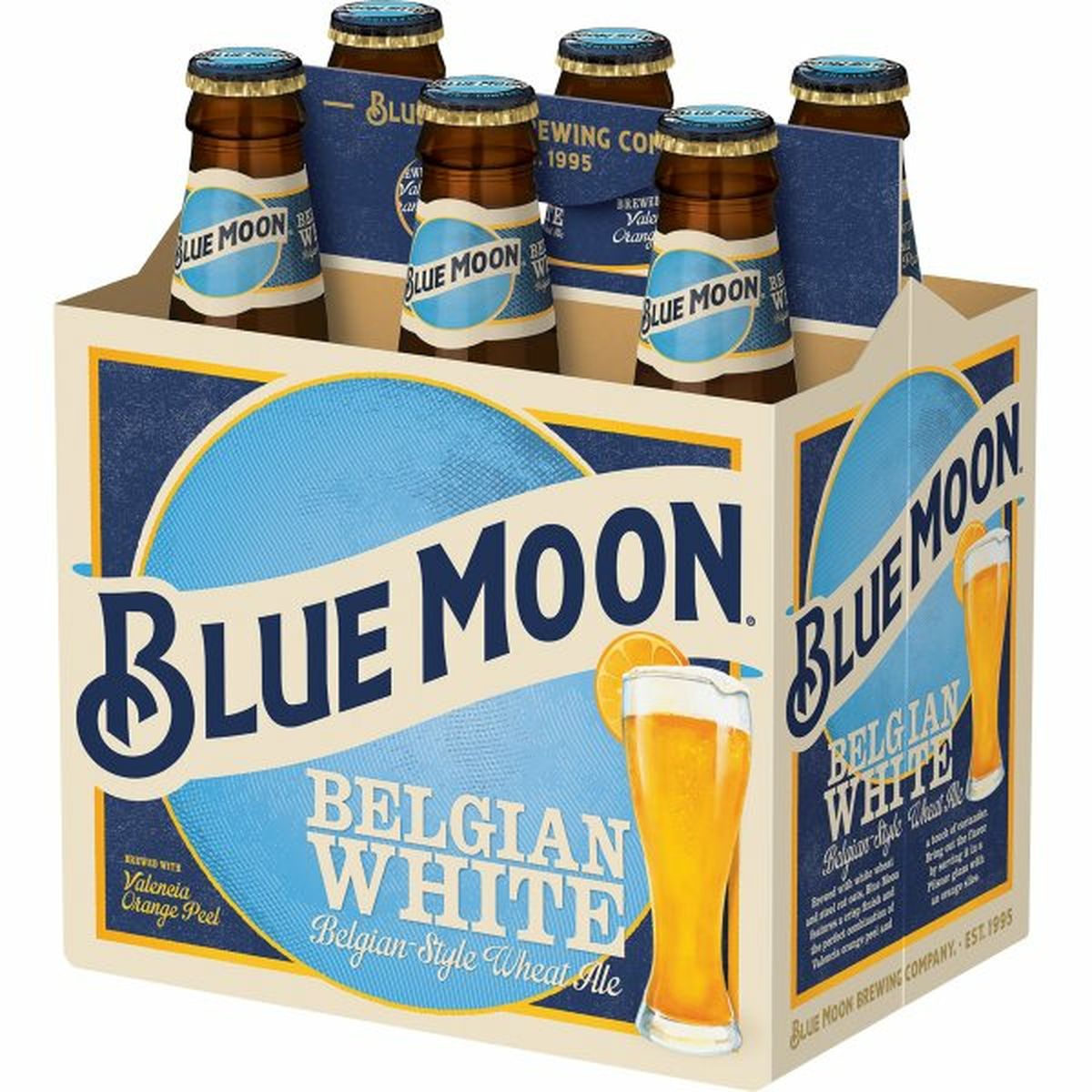 Calories in Blue Moon Belgian White Wheat Ale 6/12 oz bottles