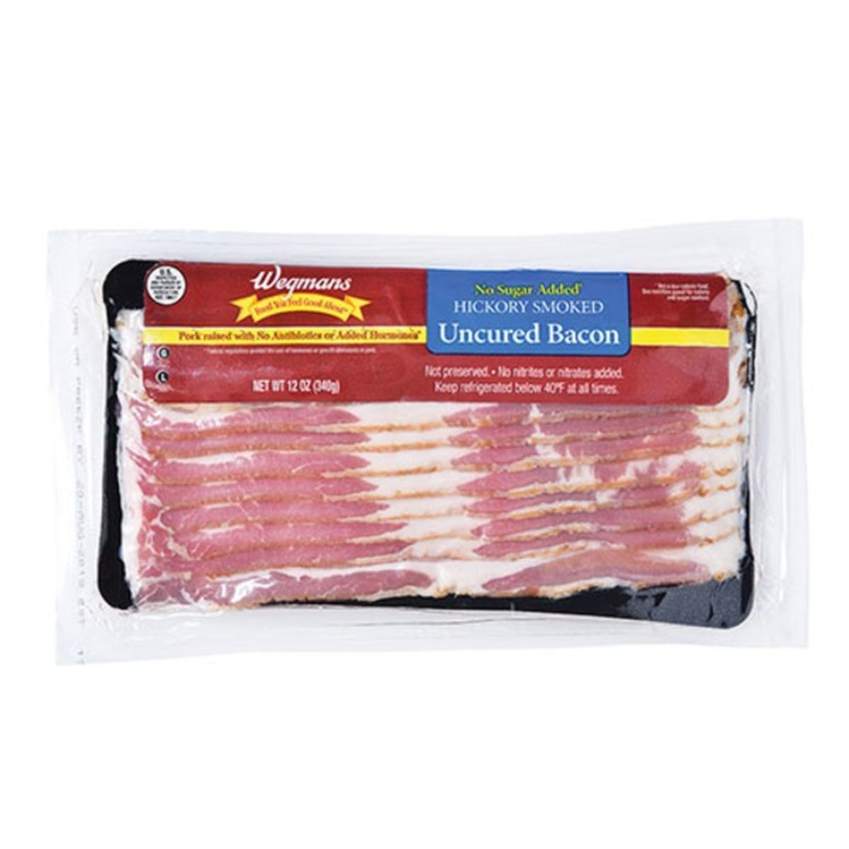 Calories in Wegmans No Sugar Added Hickory Smoked Uncured Bacon