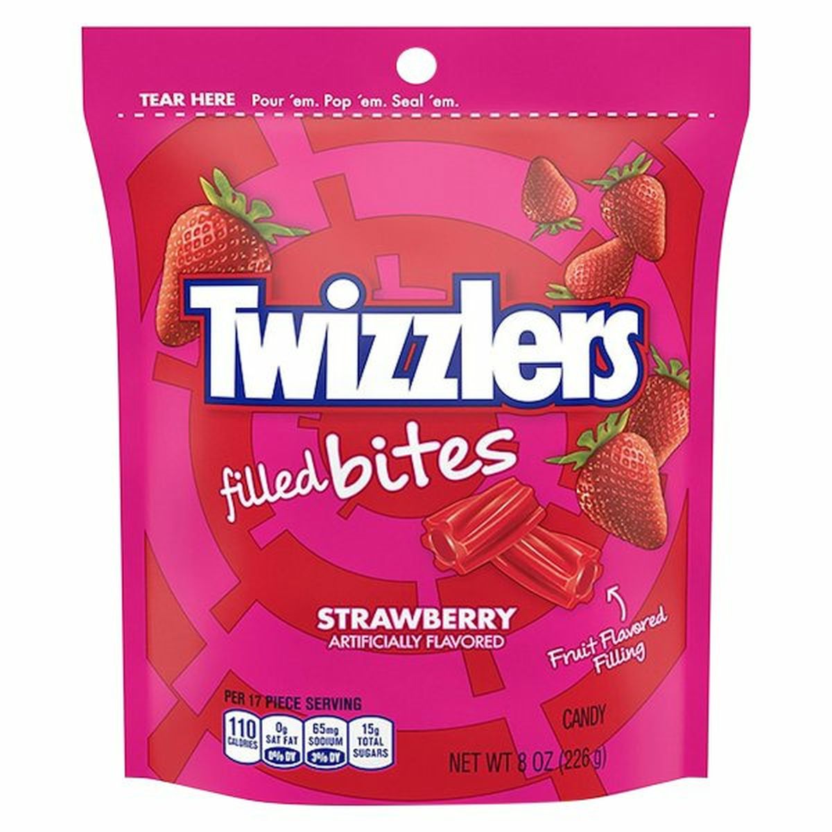 Calories in Twizzlers Candy, Filled Bites, Strawberry