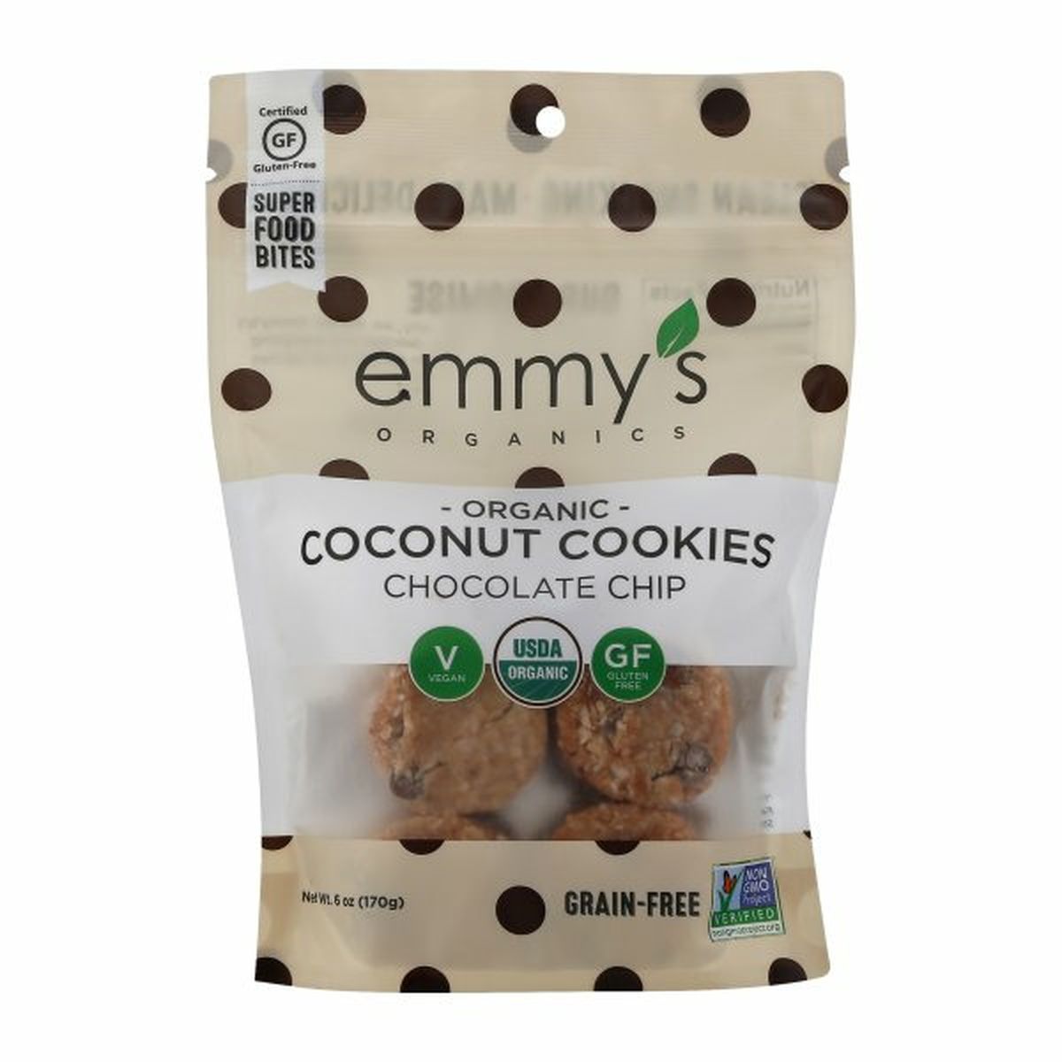 Calories in Emmys Coconut Cookies, Organic, Chocolate Chip