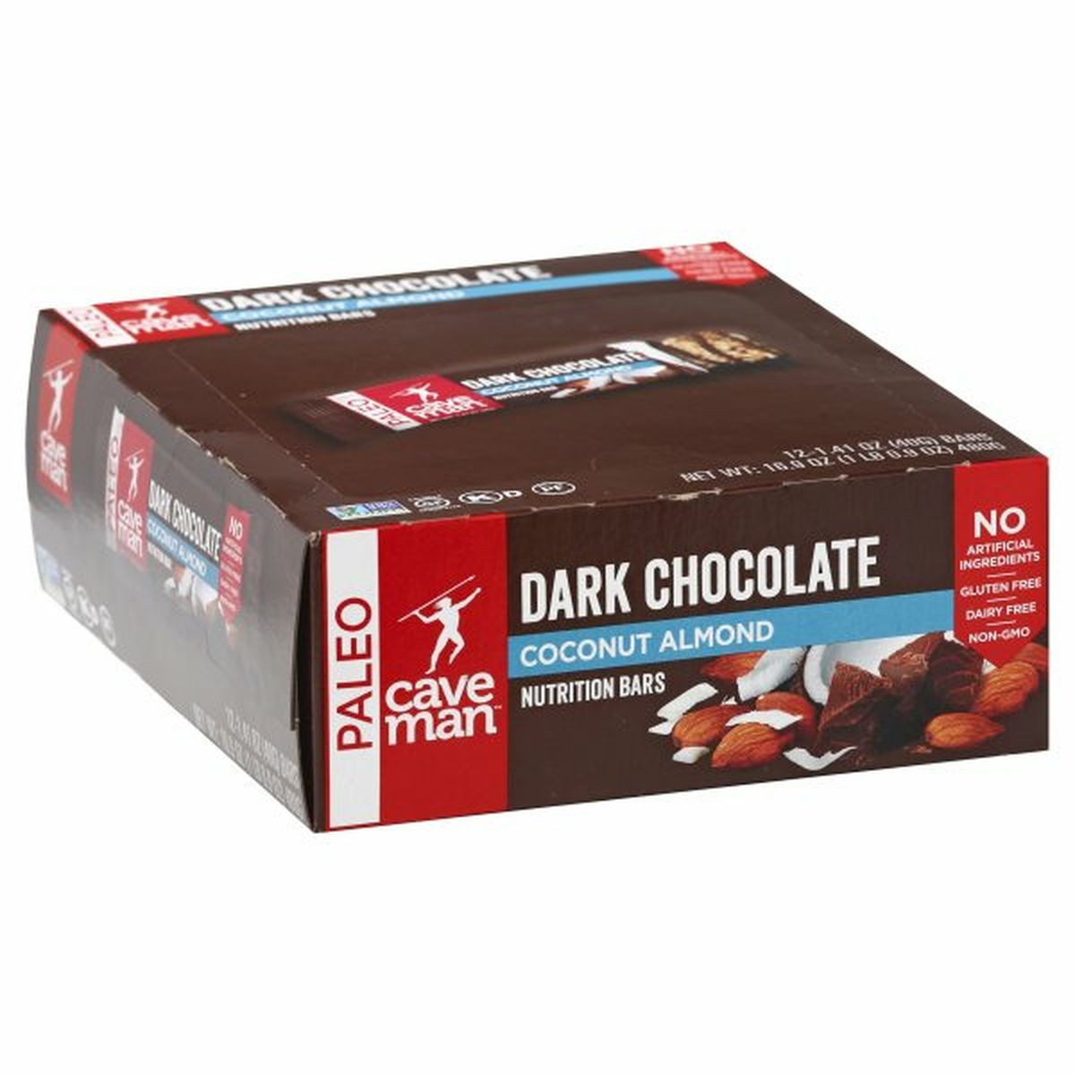 Calories in Caveman Nutrition Bars, Dark Chocolate, Coconut Almond