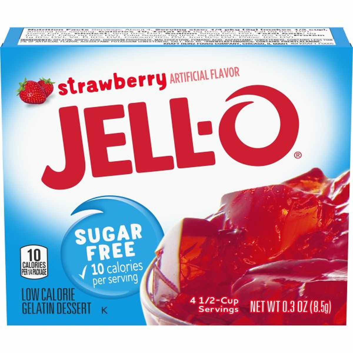 Calories in Jell-O Strawberry Sugar-Free Gelatin Mix