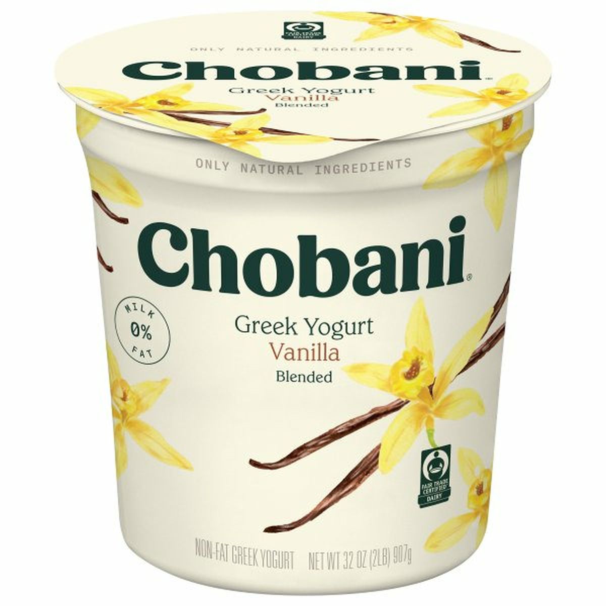 Calories in Chobani Yogurt, Greek, Non-Fat, Blended, Vanilla