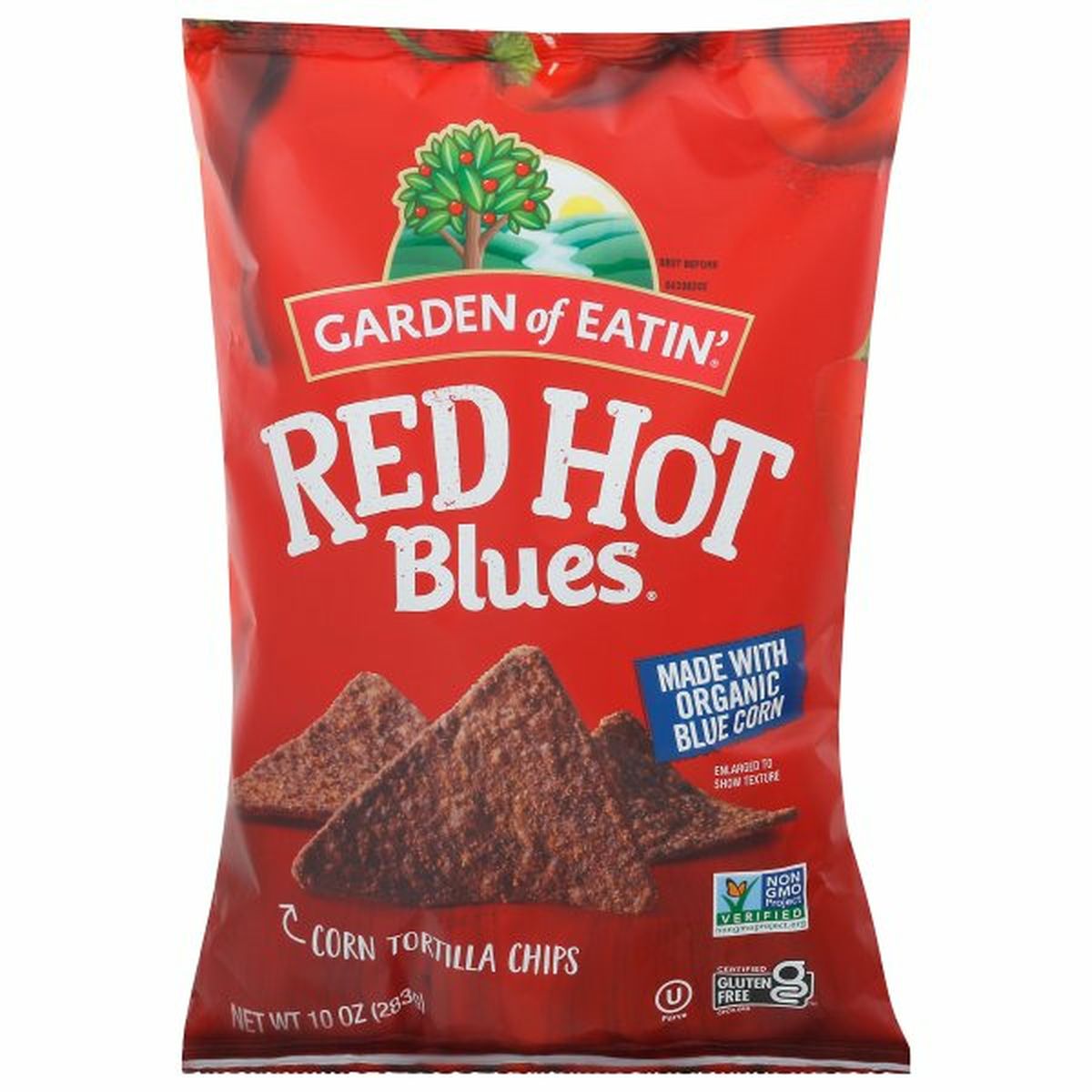 Calories in Garden of Eatin' Corn Tortilla Chips, Red Hot Blues