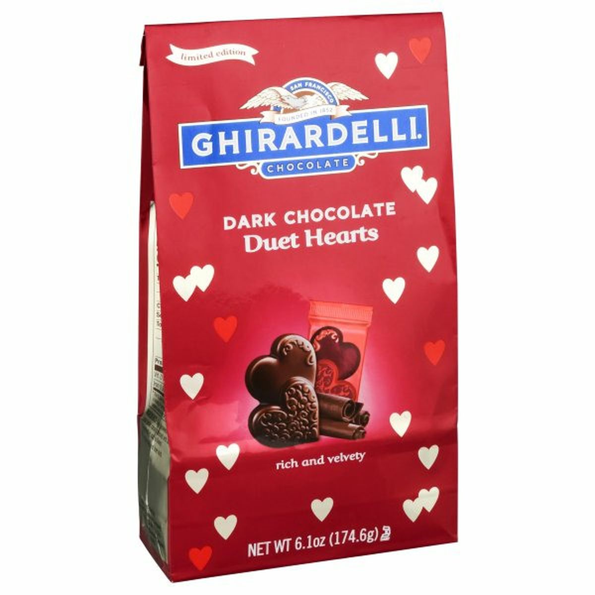 Calories in Ghirardelli Dark Chocolate, Duet Hearts
