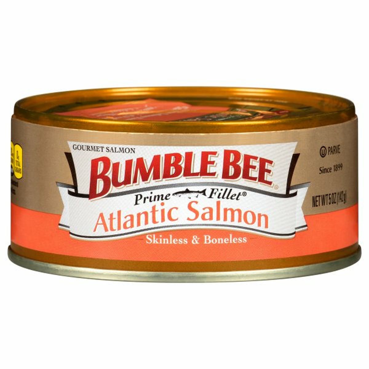 Calories in Bumble Bee Prime Fillet Salmon, Atlantic, Skinless & Boneless