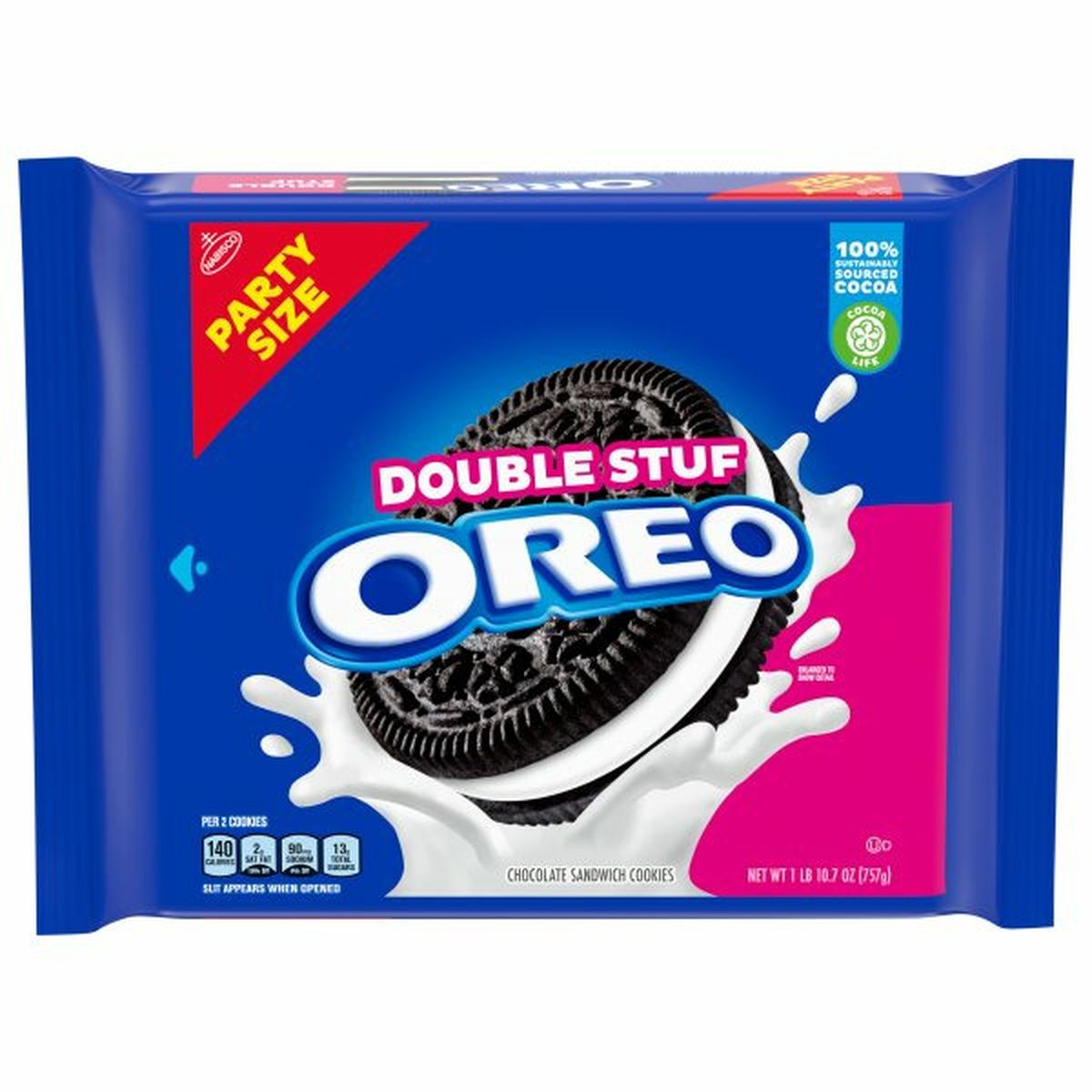 Calories in Oreo Chocolate Sandwich Cookies, Double Stuf, Party Size