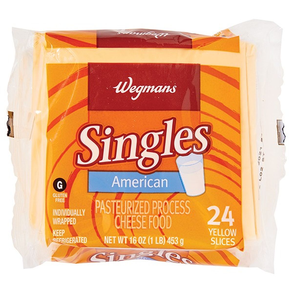 Calories in Wegmans Cheese, Singles, American, Yellow, 24 Slices