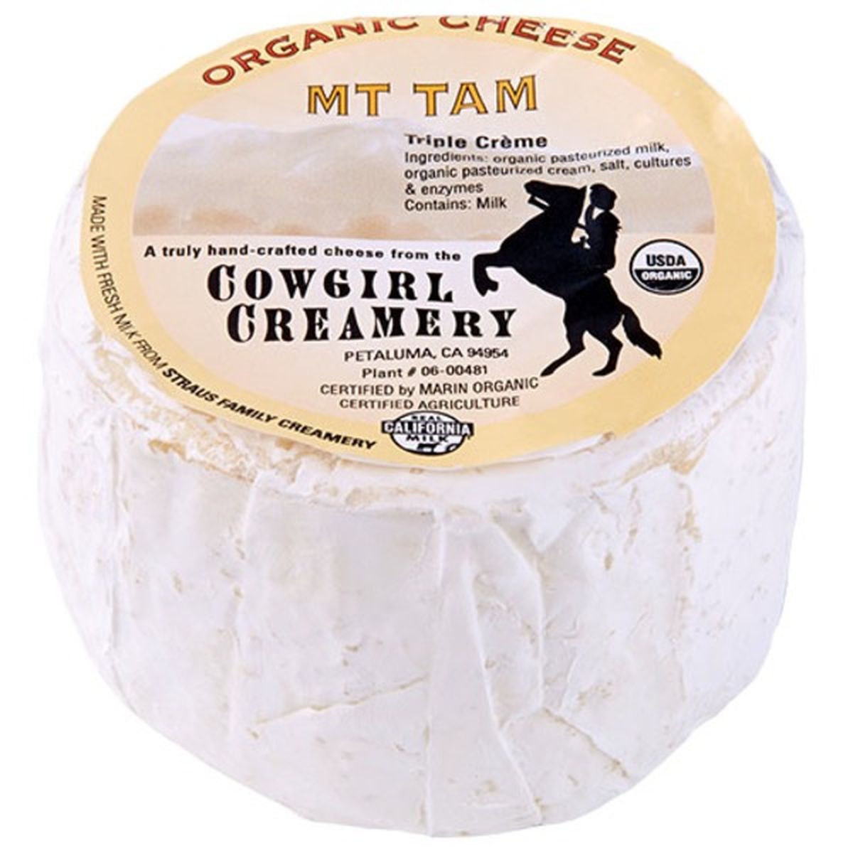 Calories in Cowgirls Creamery Organic Cheese, Mt. Tam, Triple Creme